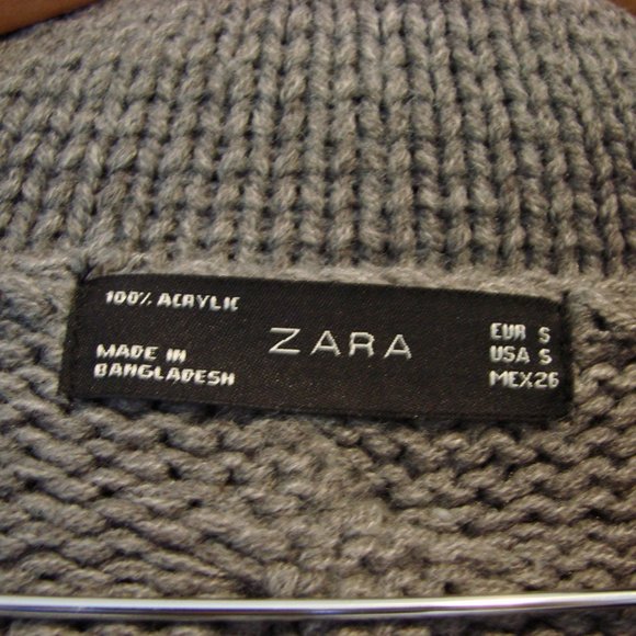 Zara Gray Cardigan with Faux Fur Trim - Picture 3 of 16